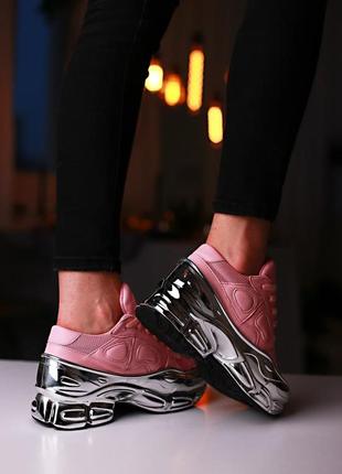 Женские кроссовки adidas x raf simons ozweego clear pink silver metallic5 фото