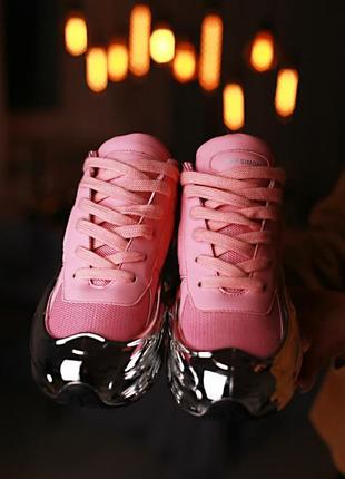 Женские кроссовки adidas x raf simons ozweego clear pink silver metallic6 фото
