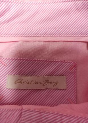 Розовая рубашка в мелкую полосу,100% хлопок р. 44- 2xl ,от christian berg германия7 фото
