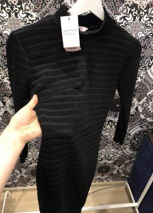 Идеальное базовое чёрное платье с высоким горлом «под бандаж»💫1 фото