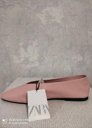 Кожаные балетки zara3 фото