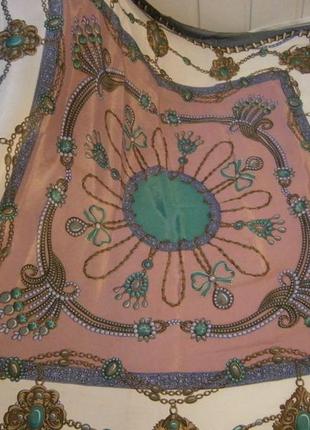 Hermes italy 100% silk scarf carre 90х88 с биркой