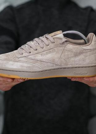 Кроссовки мужские reebok club бежевые (рибок клаб, кросівки)