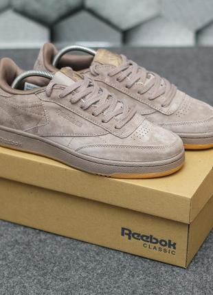 Кроссовки мужские reebok club бежевые (рибок клаб, кросівки)4 фото