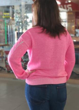 Пуловер яскравий неоновий з косами mudd2 фото