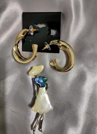 Серьги, серёжки  с сайта asos. золотистое покрытие.