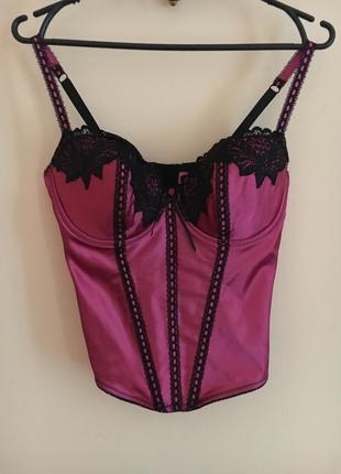 Шикарный атласный сексуальный кружевной корсет пеньюар соблазнительный