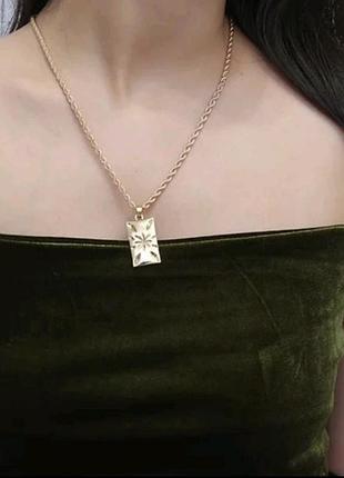 Підвіска прямокутна вінтаж антична зірка товстий ланцюг плетені 2021