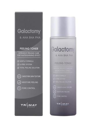 Скидка! пилинг тонер trimay galactomy & aha-bha-pha peeling toner