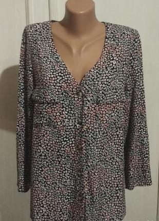 Блуза сорочка в квітковий принт