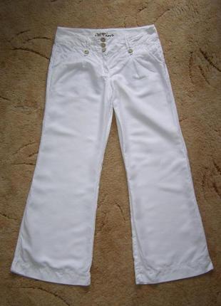 Штани штани лляні білі next, uk12 обхват талії 78-80 см,льон 100%