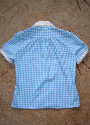 Блузка рубашка женская голубая клеточка wallmann (австрия),s , m3 фото
