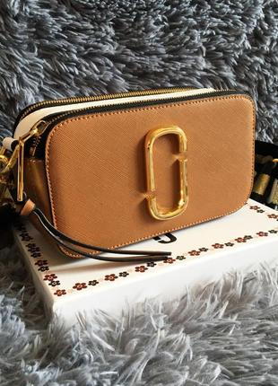 Стильная сумка marc jacobs snapshot коричневая4 фото
