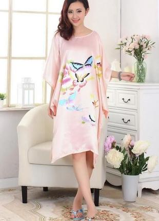 Шелковое платье кимоно бабочки1 фото