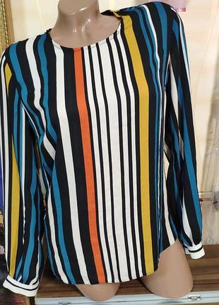 Шикарна яскрава блуза в смужку, шифонова