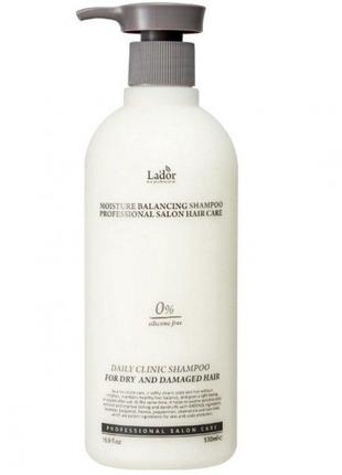 Безсиликоновый увлажняющий шампунь la'dor moisture balancing shampoo, 530 мл