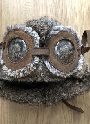 Детская меховая шапка авиатор trestelle