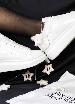 ❄️🌼❄️ alexander mcqueen white gloss❄️🌼❄️жіночі зимові кросівки маквины з хутром