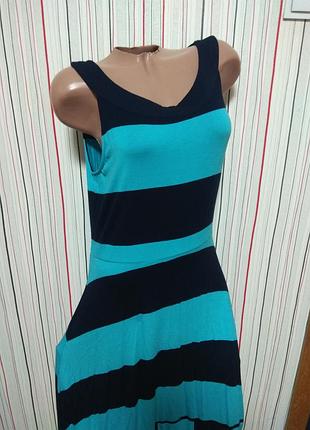 Трикотажный летний длинный сарафан,полосатый полоска сарафан