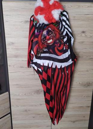 Детский костюм кровавый клоун, шут, скелет на 7-8 лет