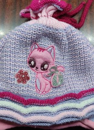 Шапка двойнв на завязках