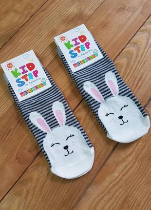 Шкарпетки для дівчинки "зайчик", розмір 16 / 3-4 роки, колір сірий
