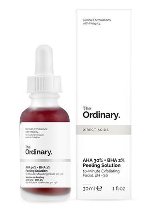 Кислотний пілінг для обличчя 30 мл the ordinary aha 30% + bha 2% кривавий червоний пілінг