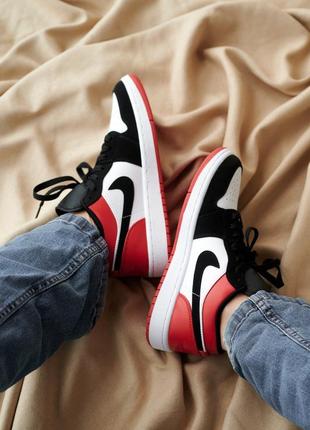 Nike air jordan 1 low white black red❤️(36рр - 45рр) кроссовки найк джордан низкие3 фото