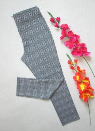 Суперовые трикотажные плотные брюки серый меланж в клетку сзади замочек h&m6 фото