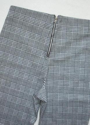 Суперовые трикотажные плотные брюки серый меланж в клетку сзади замочек h&m3 фото