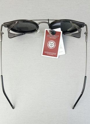 Matrix оригинальные солнцезащитные очки унисекс круглые черные поляризированые6 фото