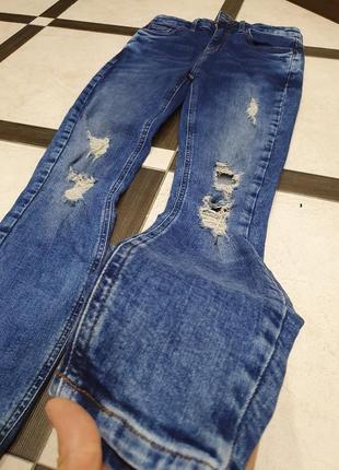 Рваные темно-синие джинсы скинни узкачи new look4 фото