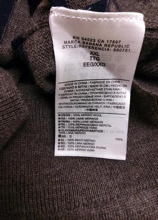 Новый  свитер в полоску merino wool раз. xxl -56-585 фото