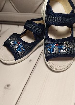 Босоніжки, сандалі, тапочки waldi, адам машина синій шкіряна устілка супінатор, р.23,24