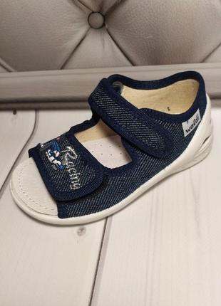 Босоніжки, сандалі, тапочки waldi, адам машина синій шкіряна устілка супінатор, р.23,24