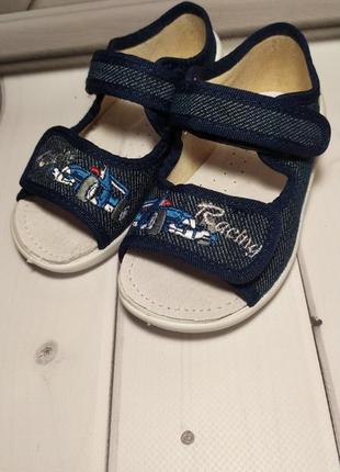 Босоніжки, сандалі, тапочки waldi, адам машина синій шкіряна устілка супінатор, р.23,24