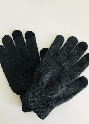 Перчатки зимние унисекс тёмно-серые traum2 фото
