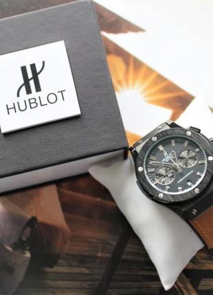 Наручний годинник hublot big bang beige&black3 фото