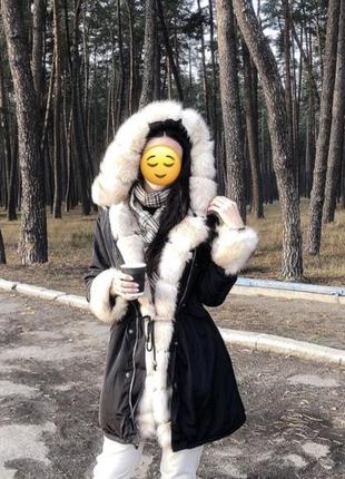 Парка тепла з хутром  зимова  курточка