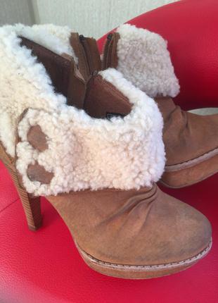 Батальоны ugg оригинал сапоги мех кожа1 фото