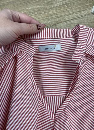 Peruna шикарная стильна рубашка под пояс в полоску и с воланами 😍2 фото