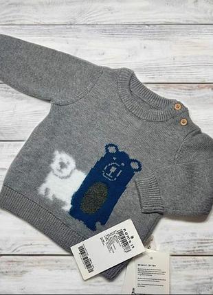 Теплый свитерок с мишками name it.