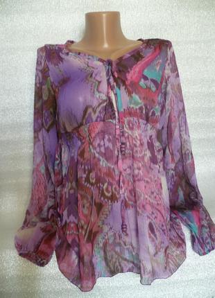 Яркая шифоновая блуза в абстракцию ol zoi