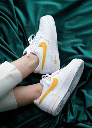 Nike air force 1 white/yellow🆕шикарні кросівки найк🆕купити накладений платіж3 фото
