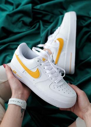 Nike air force 1 white/yellow🆕шикарні кросівки найк🆕купити накладений платіж4 фото