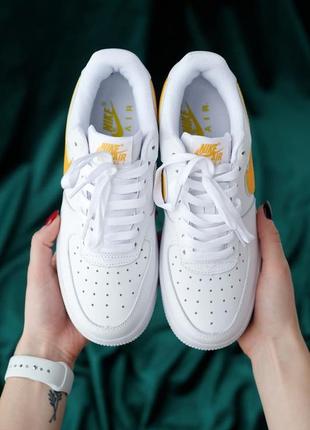 Nike air force 1 white/yellow🆕шикарні кросівки найк🆕купити накладений платіж5 фото