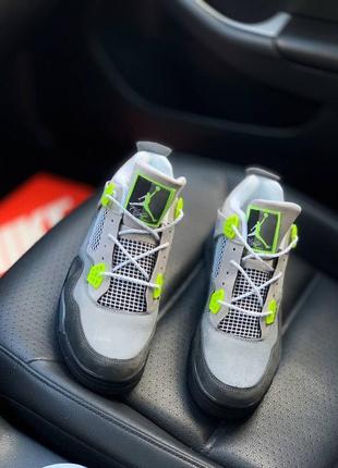 Nike air jordan 4 grey volt🆕шикарные кроссовки найк🆕купить наложенный платёж9 фото