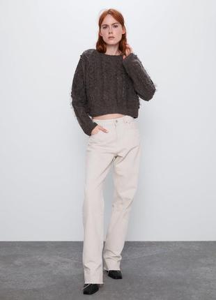 Zara оверсайз свитер с воланами с шерстью в составе