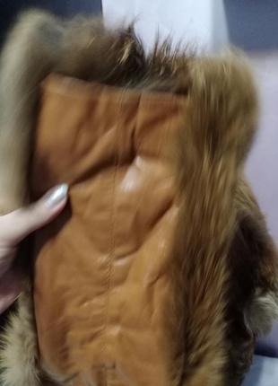 Шуба куртка лиса и кожа натуральная6 фото