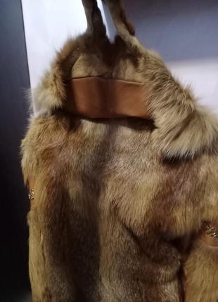 Шуба куртка лиса и кожа натуральная9 фото